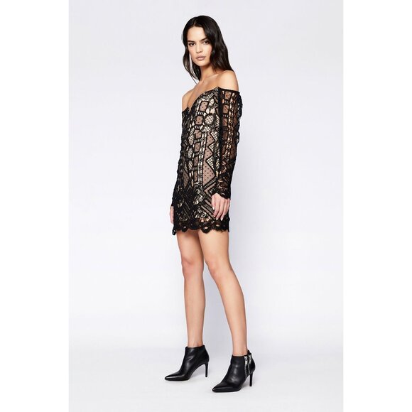 NWT Bardot Zendaya Lace Illusion Mini Dress 6 - Picture 3 of 5